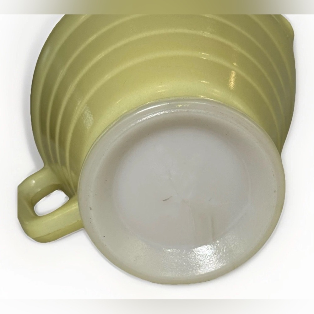 Hazel Atlas Depression Glass Platonite Moderntone Pastel Yellow Creamer Farm 3" - Picture 5 of 5